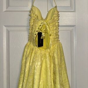 Outcast Yellow Angelica Mini Dress